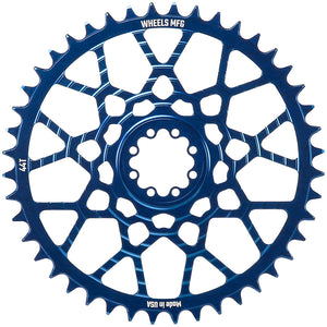 Wheels Manufacturing Gravel Direct Mount Chainring - 44t SRAM 8-Bolt Direct Mount 6.5mm Inboard Offset T-Type Chain Compatible Orange