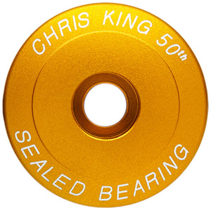 Chris King Headset Stem Cap - 1-1/8" Matte Gold 50th Anniversary