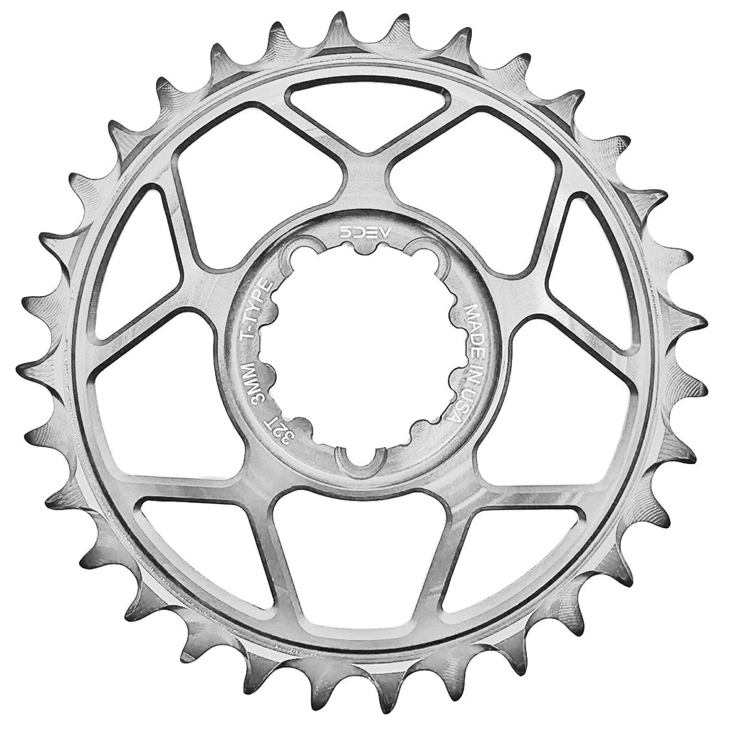 5Dev T-Type 3-Bolt Chainring 3mm Offset 30T - Clear