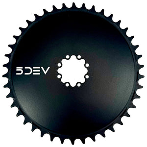 5Dev Aluminum Aero Road Chainring 8-Bolt Sram 42T Black