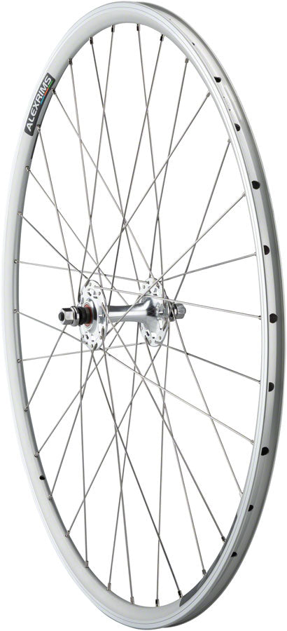 Quality Wheels Value Double Wall Series Track Front Wheel - 700 9x1 Threaded x 100mm Rim Brake Silver Clincher Cartridge 32H