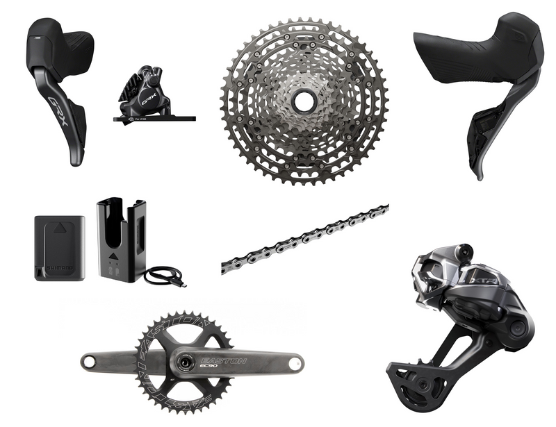 Shimano GRX / XTR Di2 12-Speed Groupset w/ Free Easton EC90 Crank - GRX Di2 Shifters, XTR Rear Derailleur, Battery/Charger, Chain, Cassette & Crank