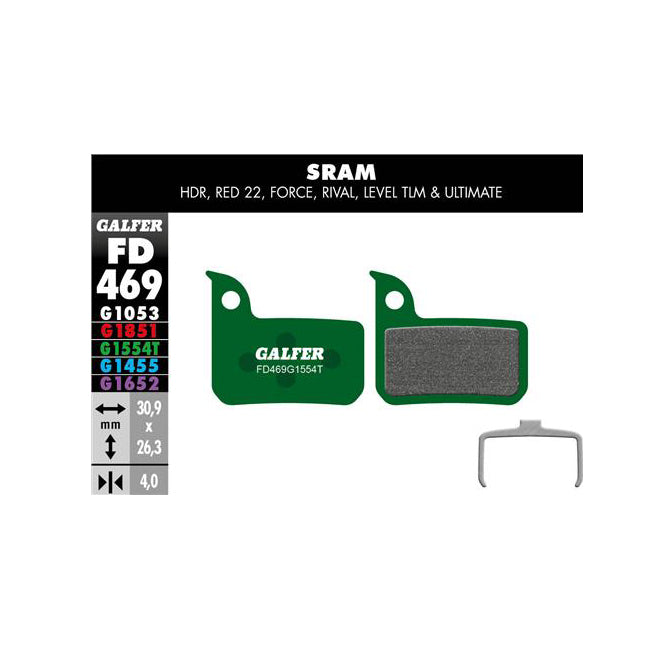 Galfer Disc Pads SRAM Road Hydraulic/Level (Monoblock)