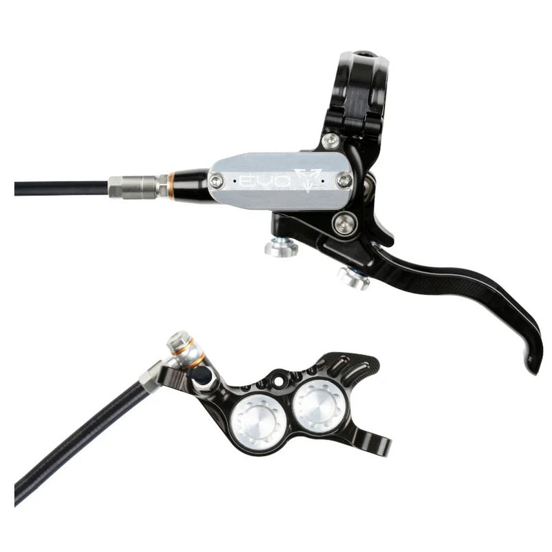 Hope Tech 4 Evo GR4 Disc Brake and Lever - Left/Front, Post Mount 74mm, Black/Silver