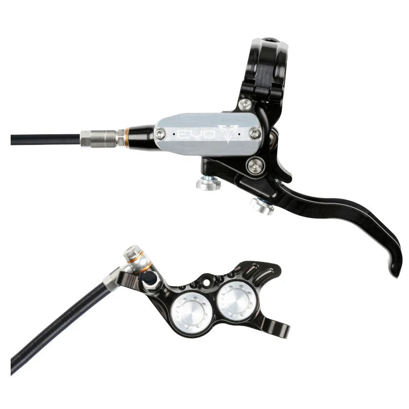 Hope Tech 4 Evo GR4 Disc Brake and Lever - Right/Rear, Post Mount 74mm, Black/Silver