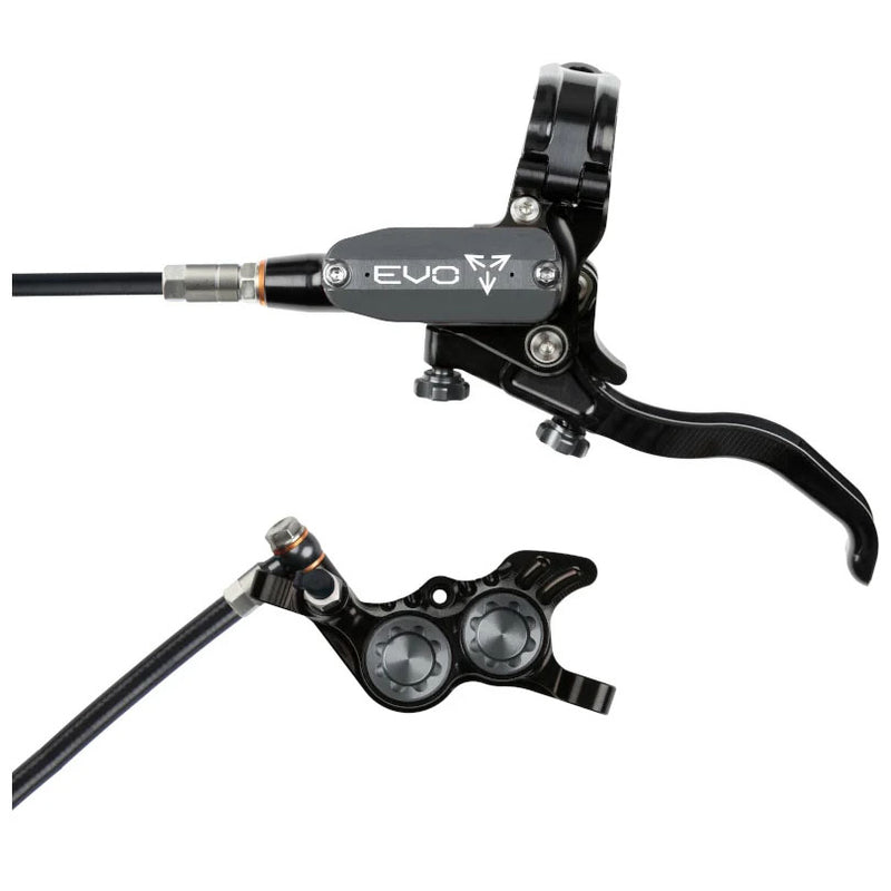 Hope Tech 4 Evo GR4 Disc Brake and Lever - Right/Rear, Post Mount 74mm, Black/Smoke