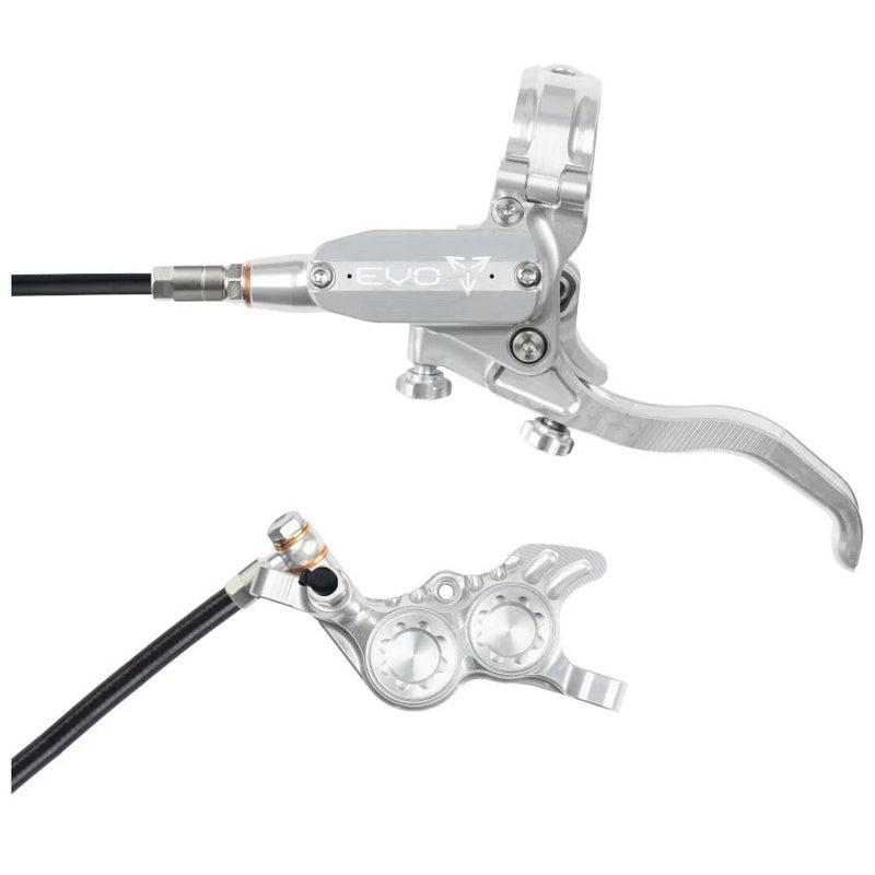 Hope Tech 4 Evo GR4 Disc Brake and Lever - Right/Rear, Post Mount 74mm, Silver