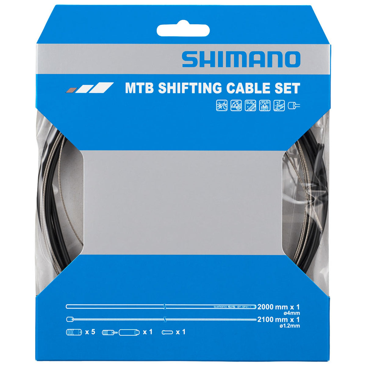 OT-SP41 MTB Stainless Steel Shift Cable Sets for Rear Derailleur Only- Black