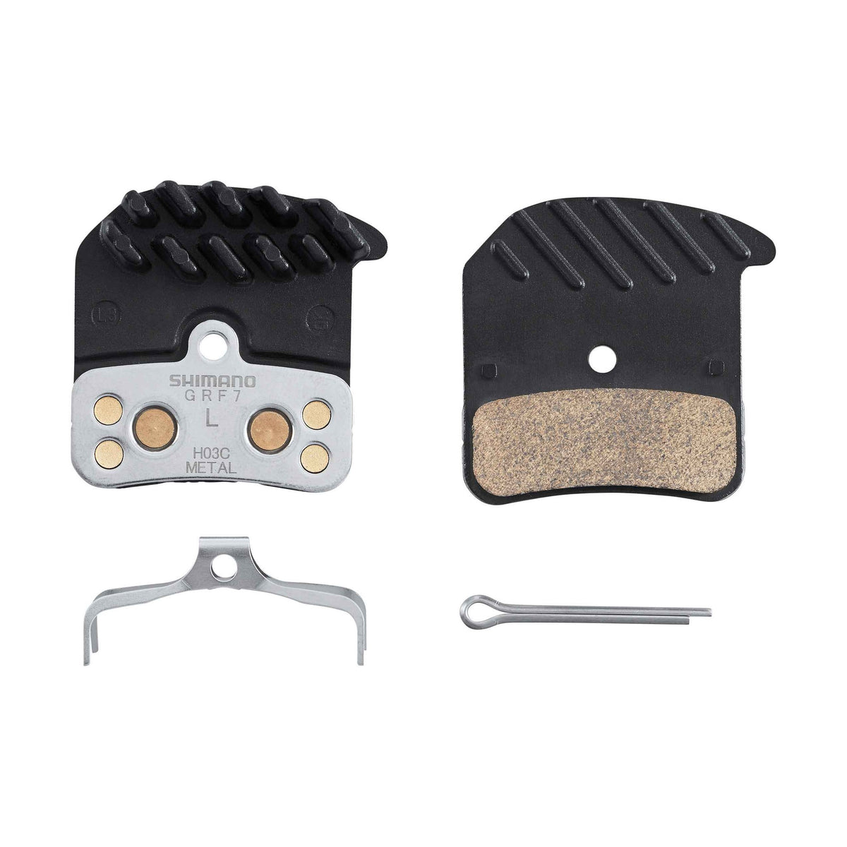 H03C Metal Pad with Fin, with Spring, with Split Pin, 1 Pair