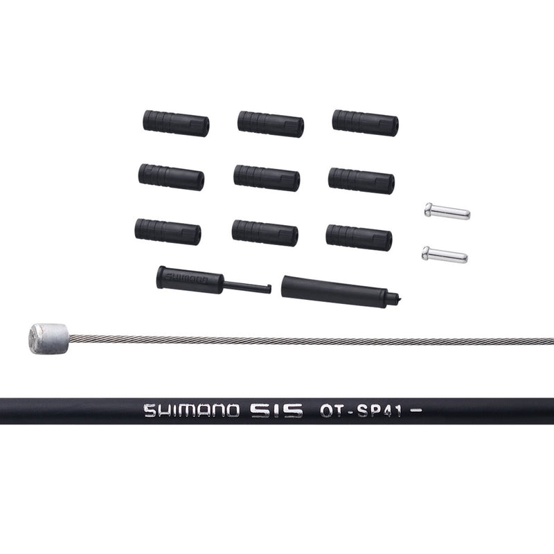 MTB Sus Shift Cable Set Black 3000mm SP41 Sealed Outer Cable (Black), 1800/2100MM Sus Inner with Sealed Outer Cap & Inner End Cap