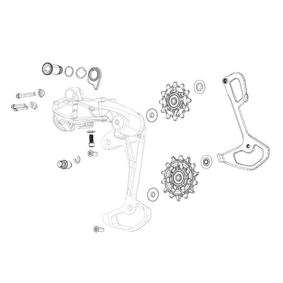 SRAM GX Eagle T-Type AXS Rear Derailleur Full Mount Bolt Kit