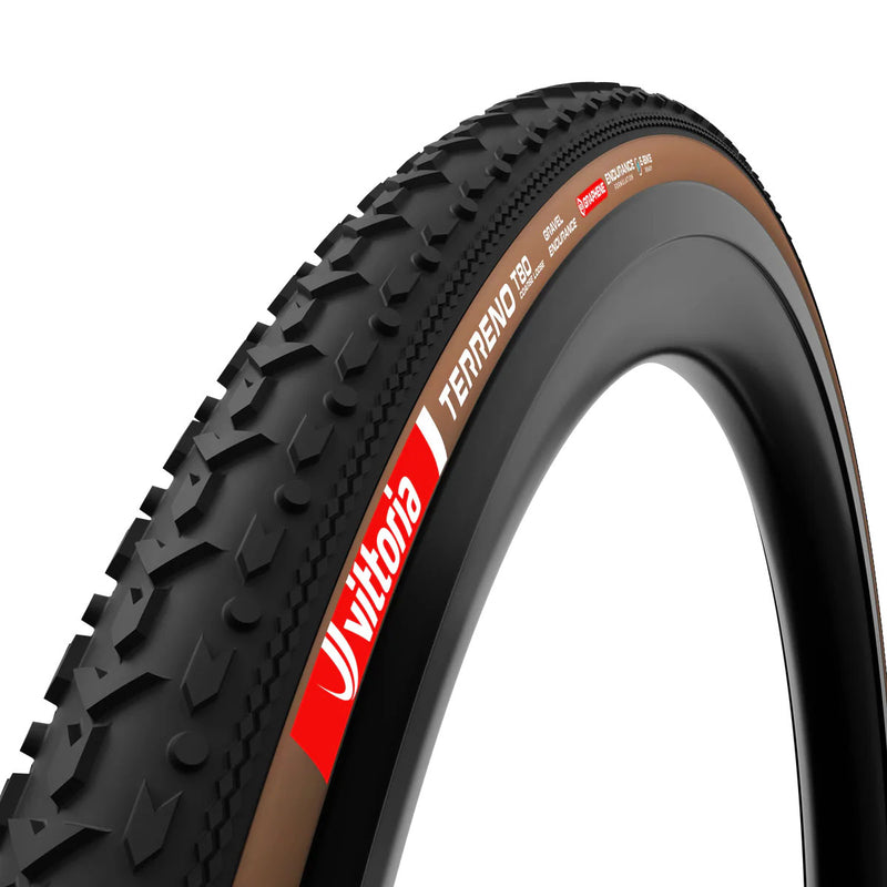 Vittoria Terreno T80 Coarse Loose Tire - 700 x 40 Tubeless Folding BLK/Brown Gravel Endurance Graphene G2.0