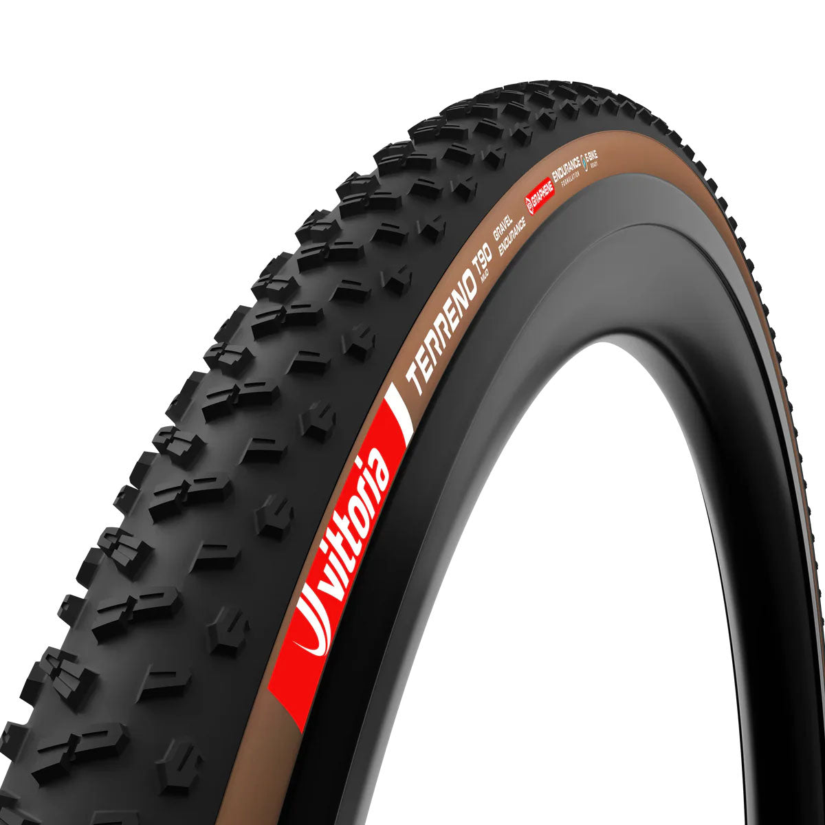 Vittoria Terreno T90 Mud Tire - 700 x 45 Tubeless Folding BLK/Brown Gravel Endurance Graphene G2.0