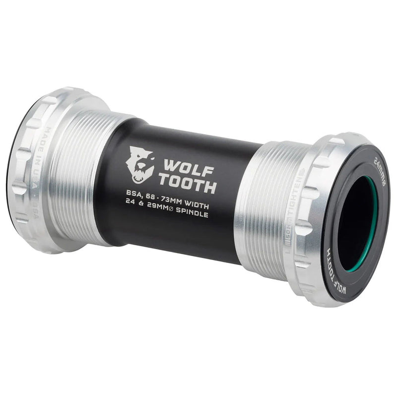 Wolf Tooth Bottom Bracket - English BSA 68/73mm For 24mm Spindle Raw Silver