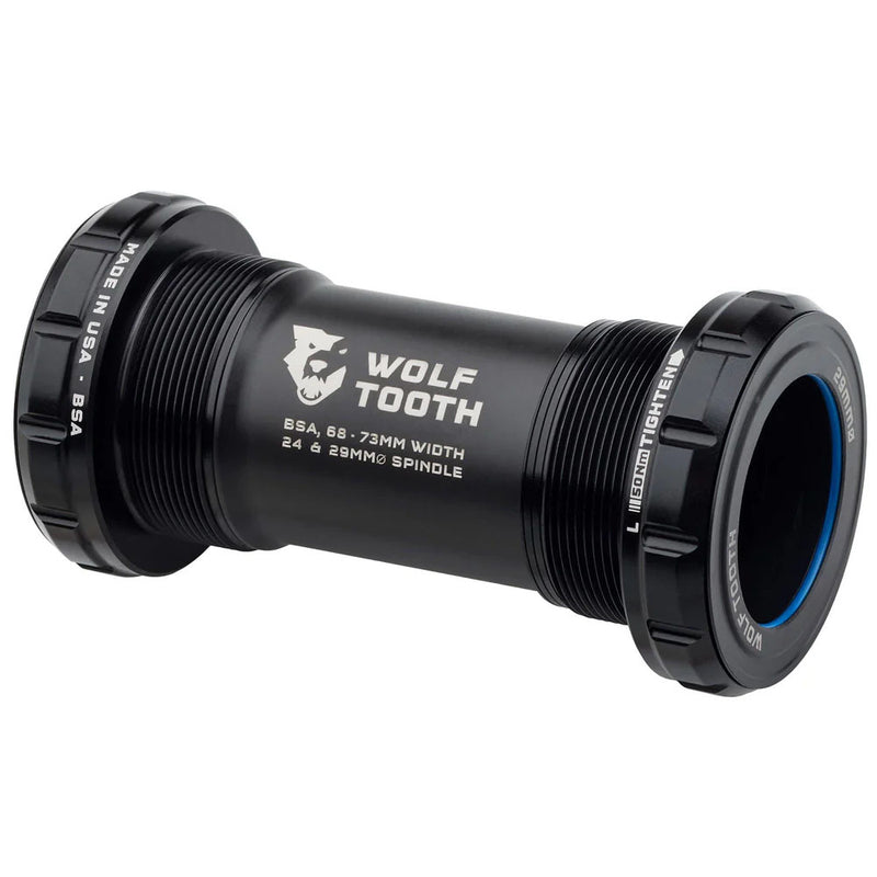 Wolf Tooth Bottom Bracket - English (BSA) 68/73mm For 29mm Spindle Black