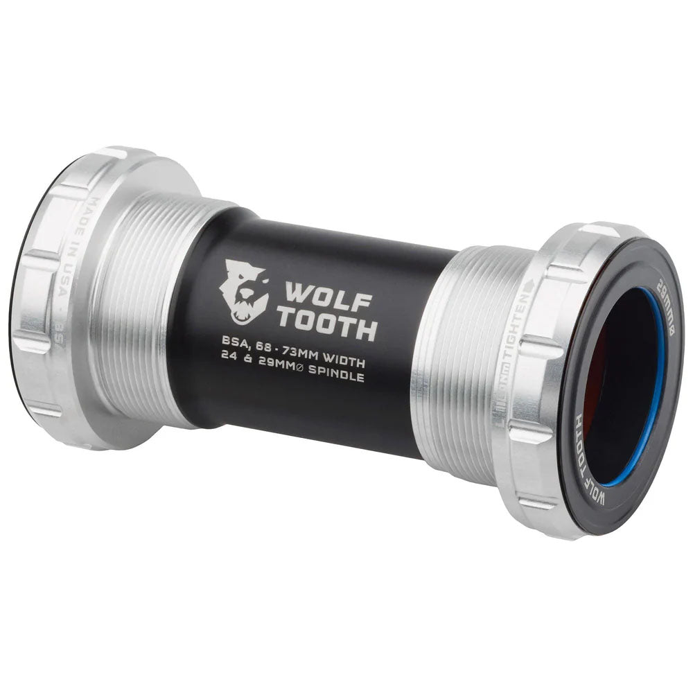 Wolf Tooth Bottom Bracket - English BSA 68/73mm For 29mm Spindle Raw Silver