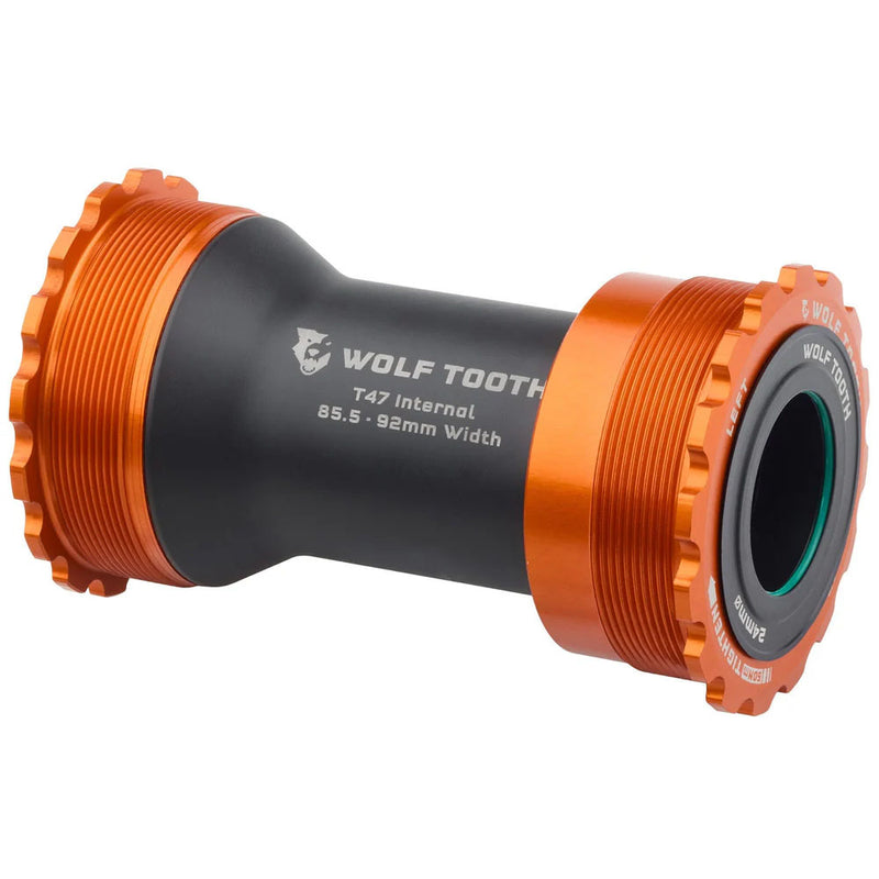 Wolf Tooth Bottom Bracket - T47 Inboard 85.5/92mm For 24mm Spindle Orange