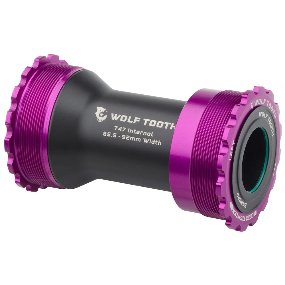 Wolf Tooth Bottom Bracket - T47 Inboard 85.5/92mm For 24mm Spindle Ultraviolet Purple
