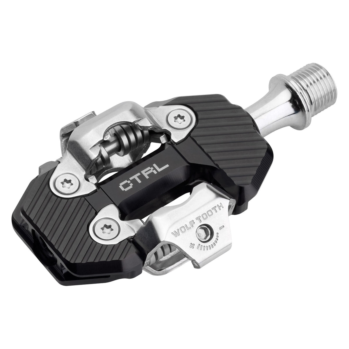 Wolf Tooth CTRL Trail Clipless Pedals - Dual Sided Clipless Alloy 9/16" BLK Pair Shimano SPD
