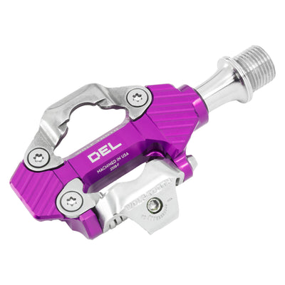 Wolf Tooth DEL Gravel Race Clipless Pedals - Single Sided Clipless Alloy 9/16" Ultraviolet Purple Pair Shimano SPD