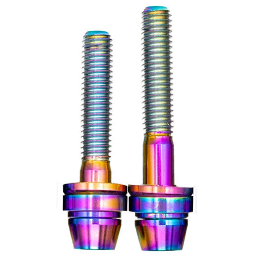 Better Bolts Titanium Post Mount Bolts w/Cup/Cone Rainbow 2/Coun
