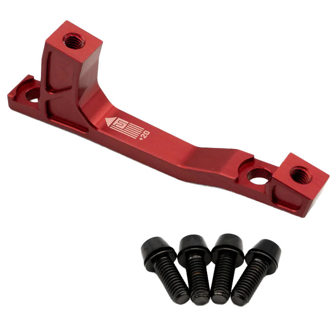 Freedom Coast Post Mount Brake Adapter 160/180mm+20 Red