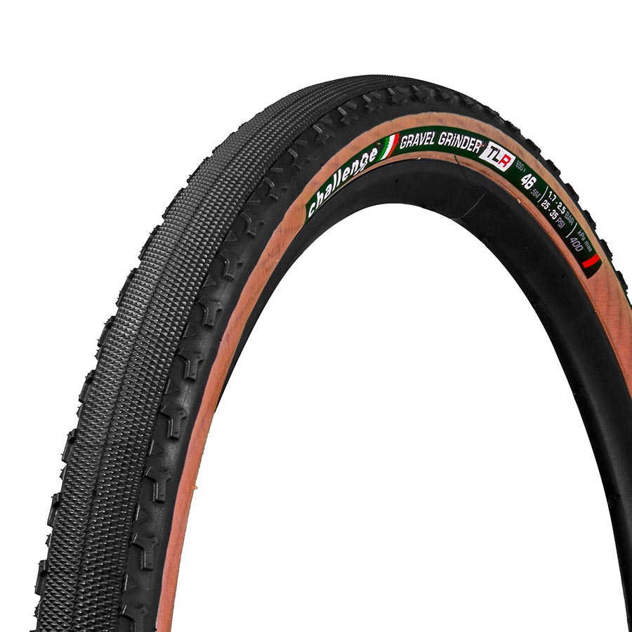 Challenge Gravel Grinder Race Tire - 650b x 46, Tubeless, Black/Brown, Handmade