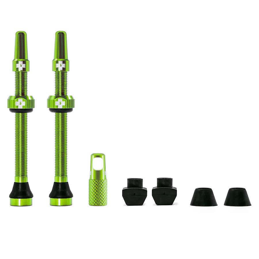 Muc-Off Tubeless Valve Kit: Green, fits Road and Mountain, 60mm, Pair