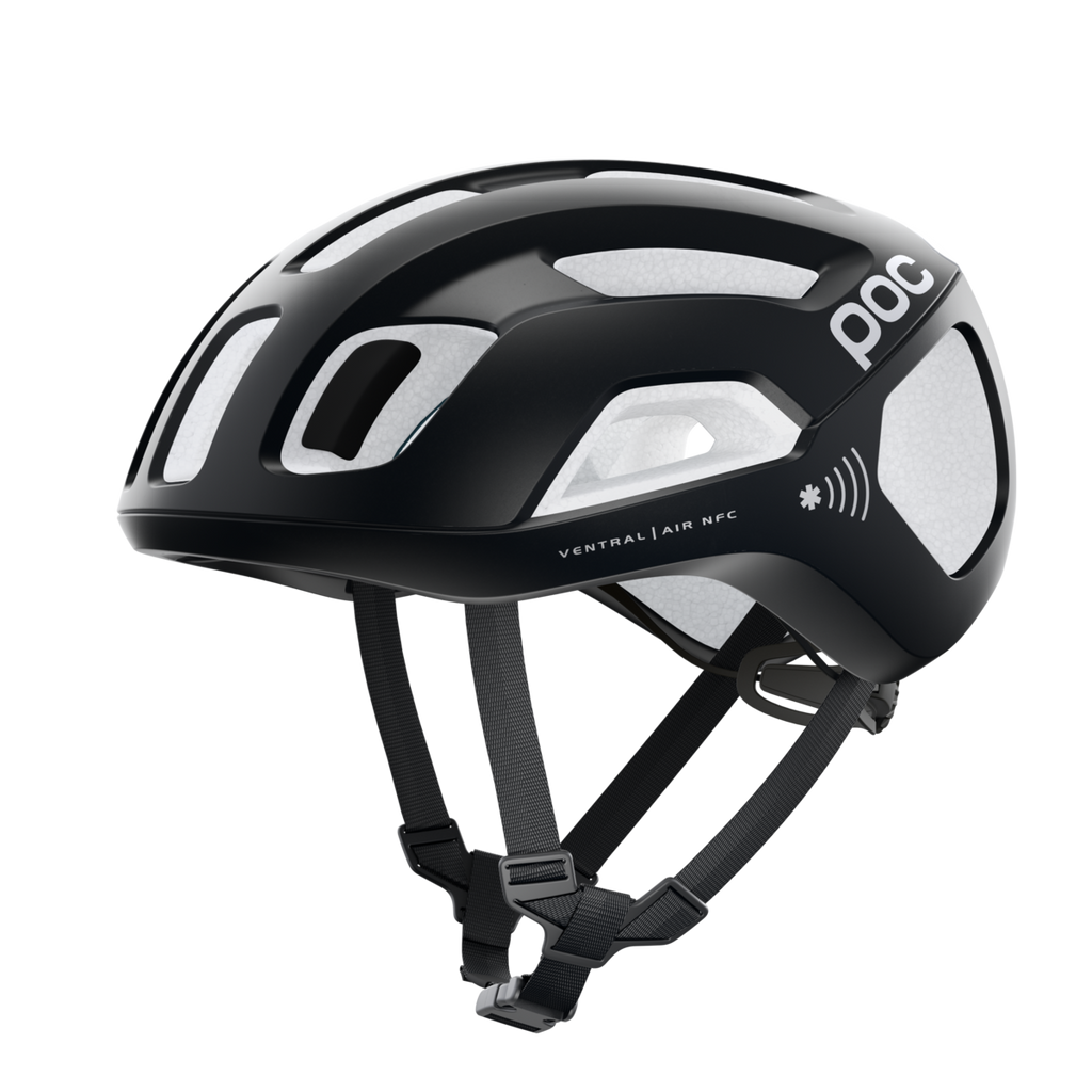 POC VENTRAL AIR SPIN NFC Helmet - Uranium Black/Hydrogen White, Large