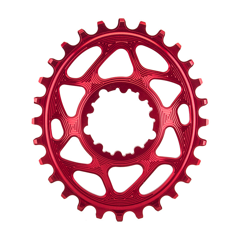 absoluteBLACK Oval Narrow-Wide Direct Mount Chainring - 28t, SRAM 3-Bolt Direct Mount, 3mm Offset, Red