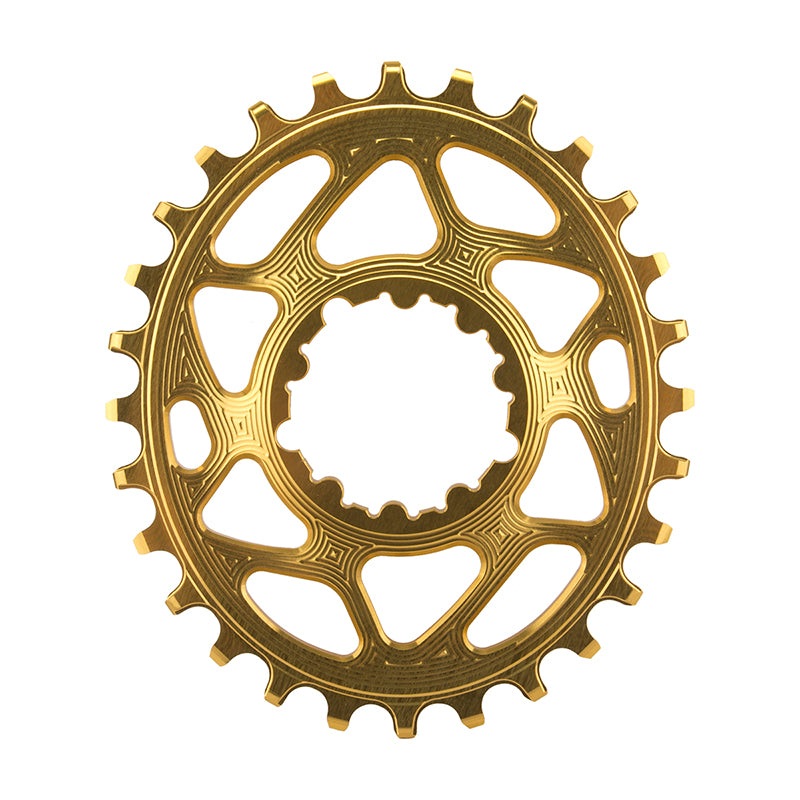 absoluteBLACK Oval Narrow-Wide Direct Mount Chainring - 28t, SRAM 3-Bolt Direct Mount, 3mm Offset, Gold