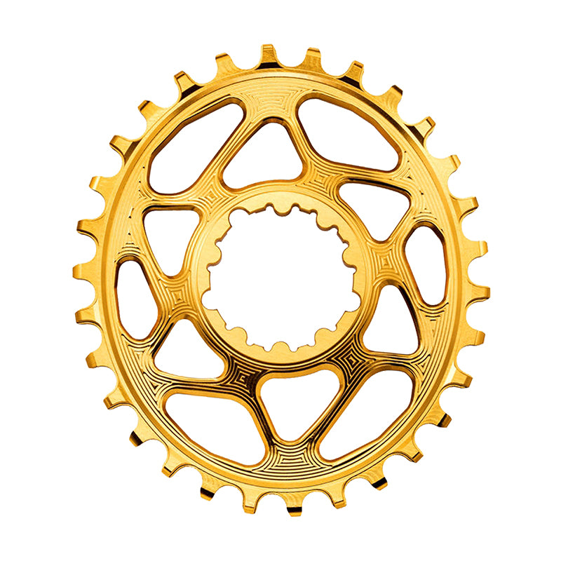 absoluteBLACK Oval Narrow-Wide Direct Mount Chainring - 36t, SRAM 3-Bolt Direct Mount, 3mm Offset, Gold