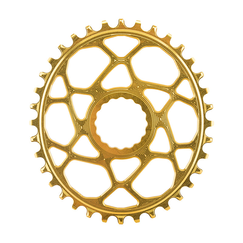 absoluteBLACK Oval Narrow-Wide Direct Mount Chainring - 36t, CINCH Direct Mount, 3mm Offset, Gold