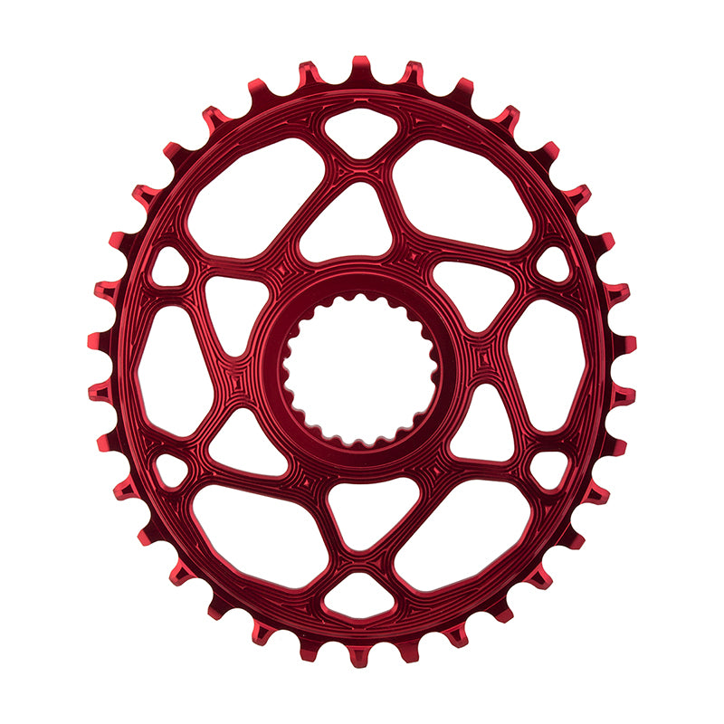absoluteBLACK Oval Direct Mount Chainring - 34t, Shimano Direct Mount, 3mm Offset, Requires Hyperglide+ Chain, Red