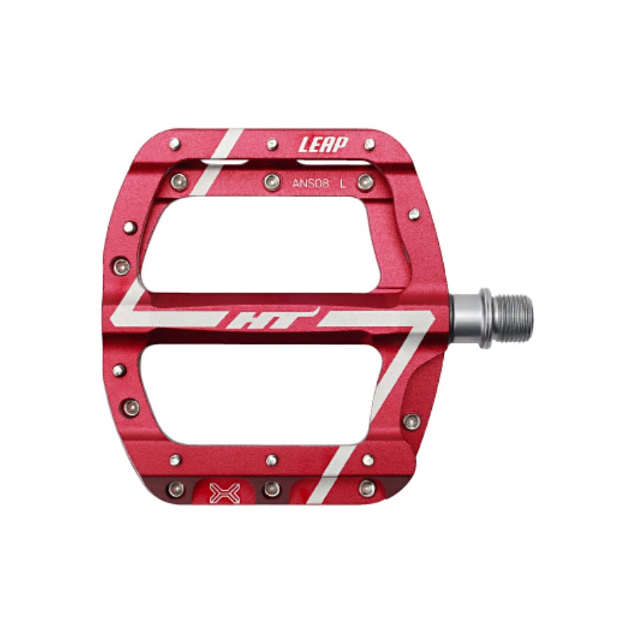 HT Components ANS08 Leap Platform Pedals Body: Aluminum Spindle: Cr-Mo 9/16 Red Pair