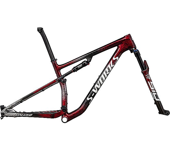 2023 Specialized EPIC S-Works FRAMESET - X-Small, GLOSS RED TINT / BLACK TINT / FLAKE SILVER / GRANITE