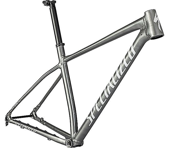 2024 Specialized CHISEL HT FRM FRAME - X-Small, SATIN BRUSHED SMOKE LIQUID METAL / GLOSS METALLIC WHITE SILVER