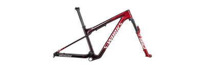 2023 Specialized S-Works Epic World Cup 29" Mountain Frameset - X-Small, Gloss Red Tint / Flake Silver Granite / Metallic White Silver