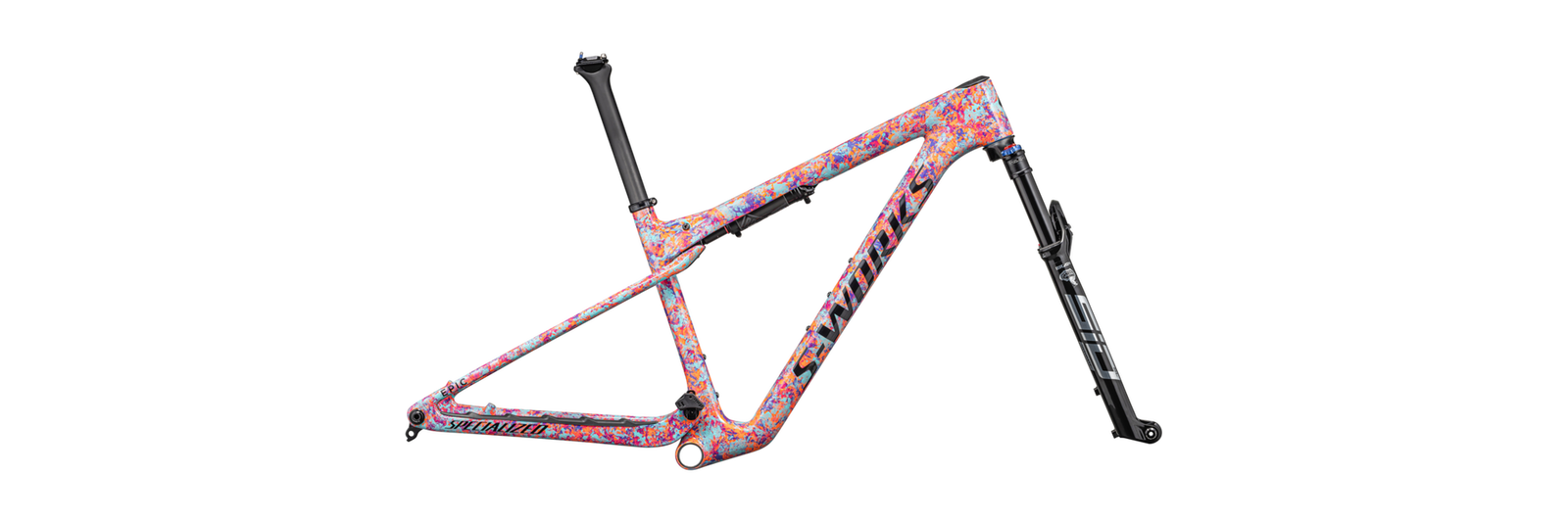2023 Specialized S-Works Epic World Cup 29" Mountain Frameset - X-Small, Gloss Lagoon Blue / Purple Orchid / Blaze Impasto