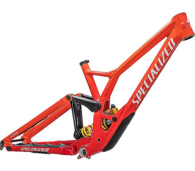 2023 Specialized DEMO RACE FRM FRAME - S3, GLOSS FIERY RED / VIVID RED FADE / WHITE