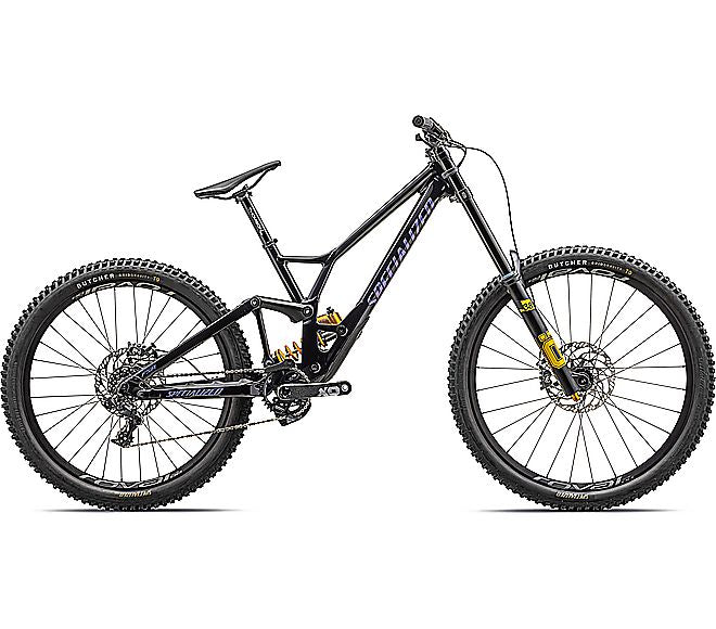 2023 Specialized DEMO RACE BIKE - S4, GLOSS MIDNIGHT SHADOW / MIDNIGHT SHADOW METALLIC FADE / VIOLET GHOST PEARL