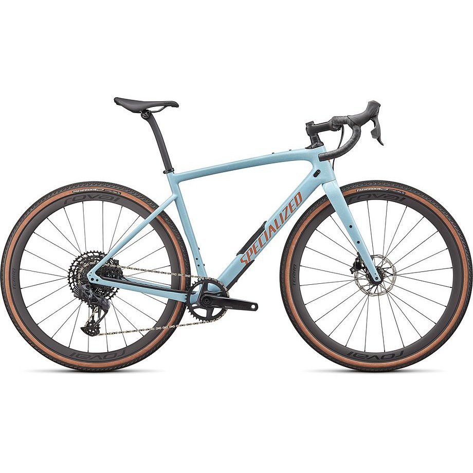 2022 Specialized Diverge Expert 700c Carbon Gravel Bike - 58cm Gloss Arctic Blue/Sand Speckle/Terra Cotta