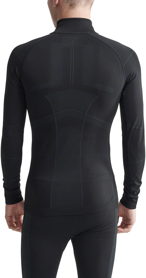 Craft Active Intensity Zip Neck Long Sleeve Top - Black/Asphalt, Men's, 2X-Large