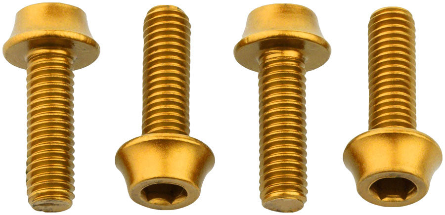 Wolf Tooth Water Bottle Cage Bolts - Set/4 Aluminum Gold