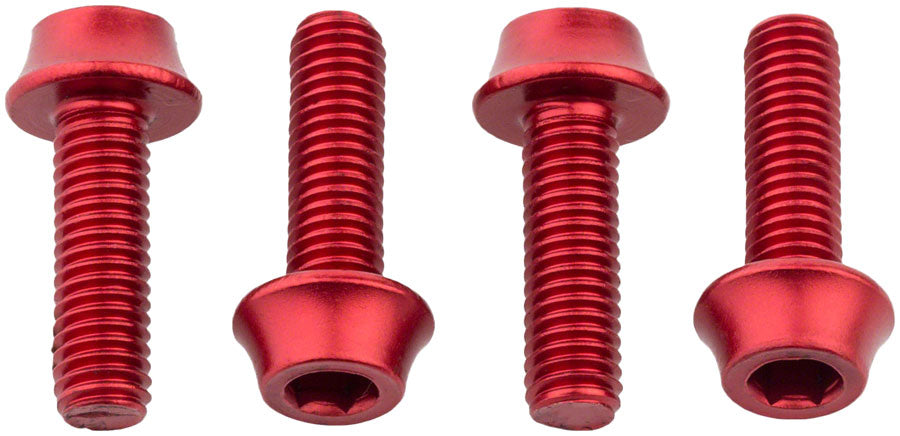 Wolf Tooth Water Bottle Cage Bolts - Set/4 Aluminum Red