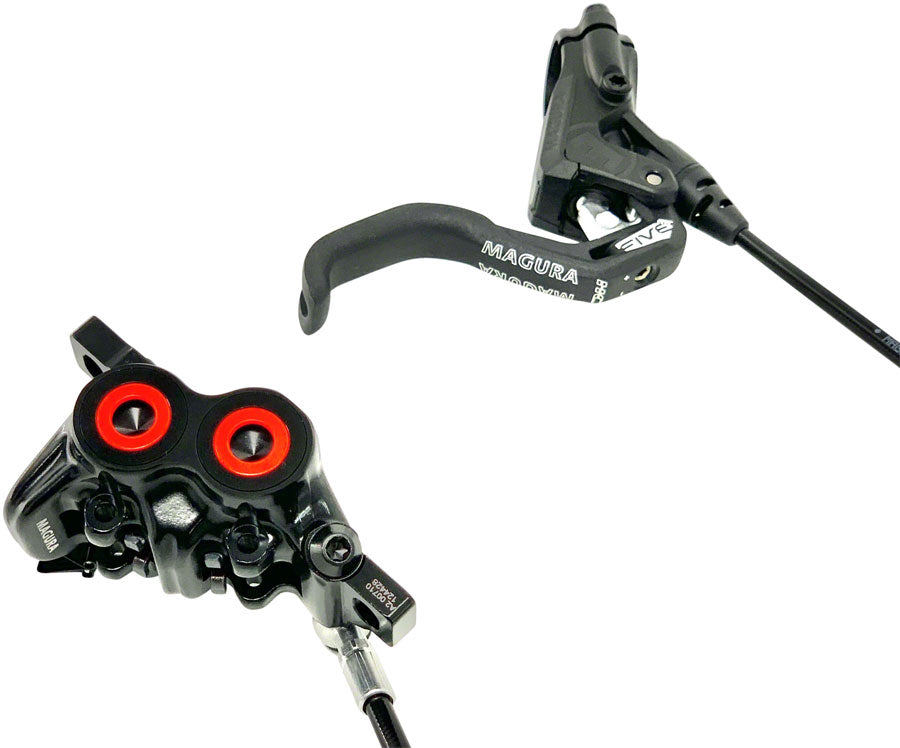 Magura MT5 HC Disc Brake and Lever -  Front or Rear, Hydraulic, Post Mount, Black/Neon Red