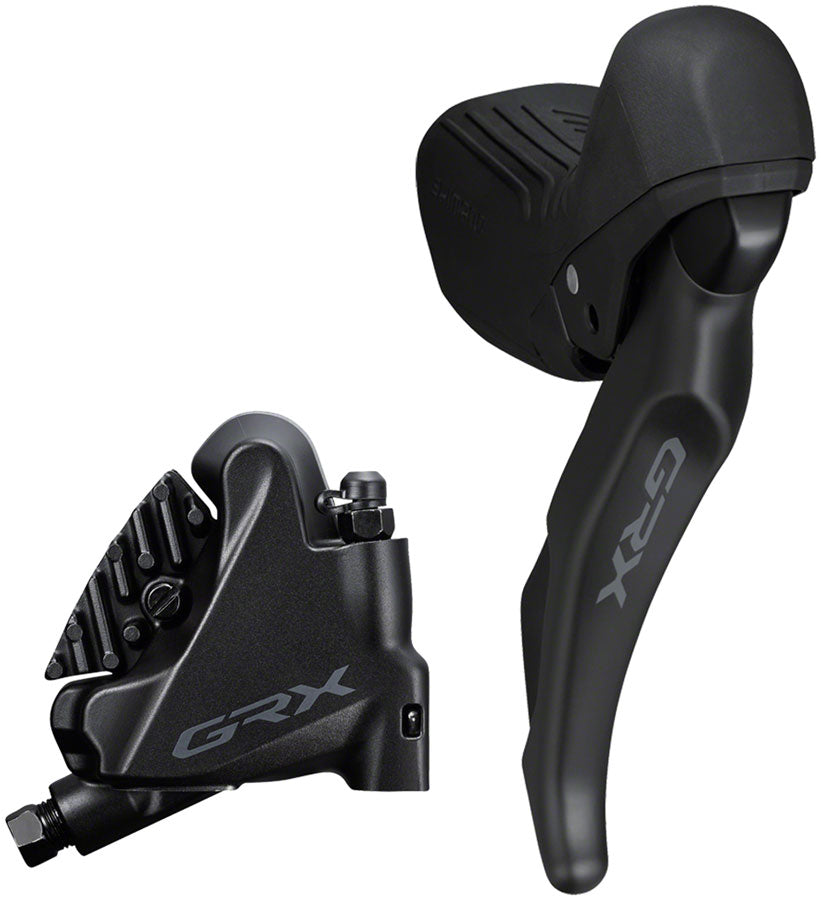 Shimano GRX ST-RX610 Shift/Brake Lever with BR-RX400 Hyd Disc Brake Caliper - Right/Rear, 12-Spd, Flat Mnt Caliper, For 25mm Mount, Black