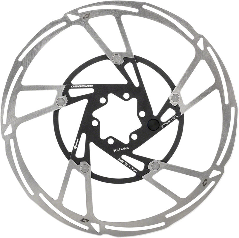 Jagwire Pro LR2-E Ebike Disc Brake Rotor with Magnet - 220mm, 6-Bolt, Silver/Black