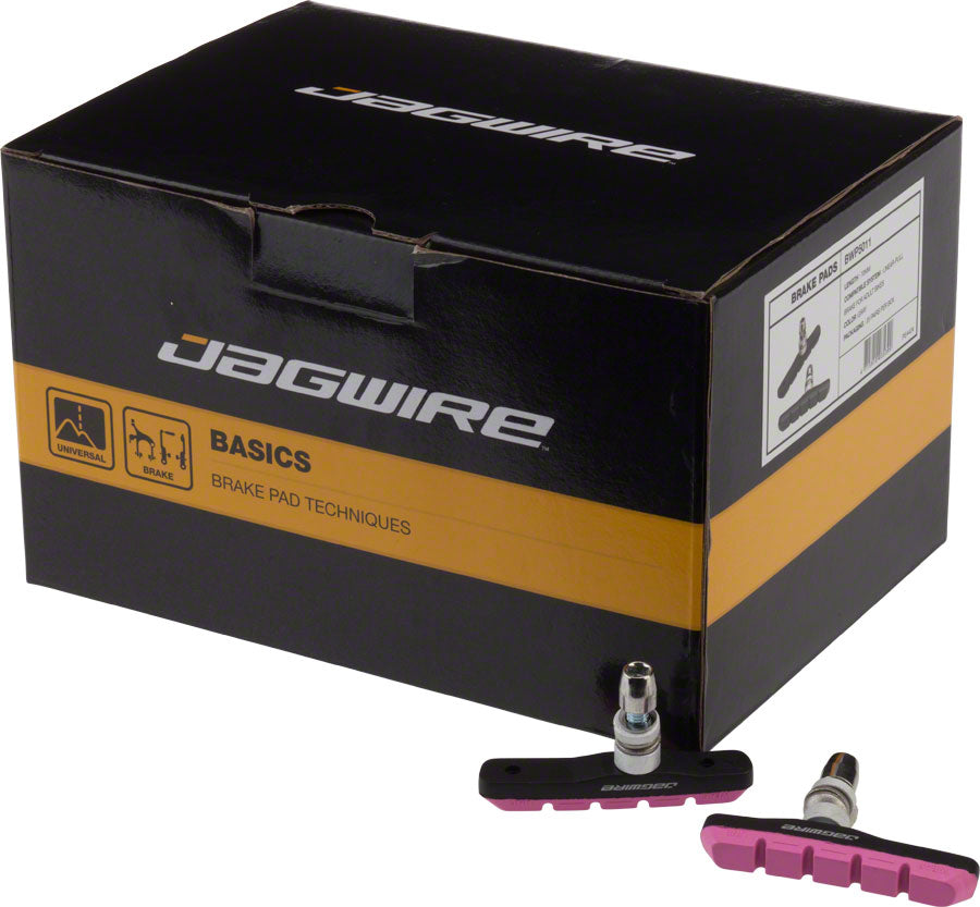 Jagwire Mountain Sport Brake Pads Threaded Post Box of 25 Pair, Pink