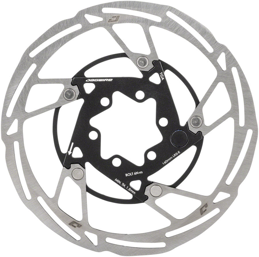 Jagwire Pro LR2-E Ebike Disc Brake Rotor with Magnet - 160mm, 6-Bolt, Silver/Black